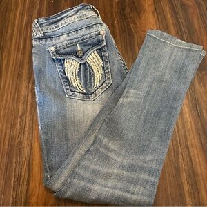 Miss Me bootcut bling pocket jeans medium wash